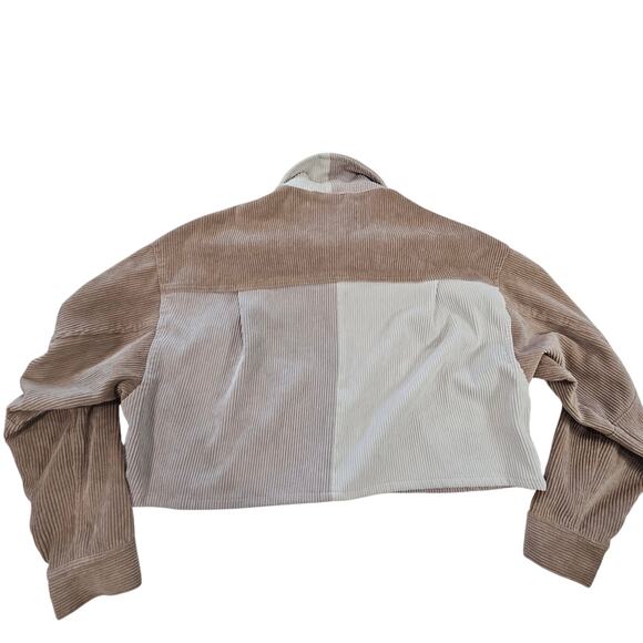 Reserve Fairfax Corduroy Crop Jacket Size Small Color Block Cram/Beige - Picture 2 of 8